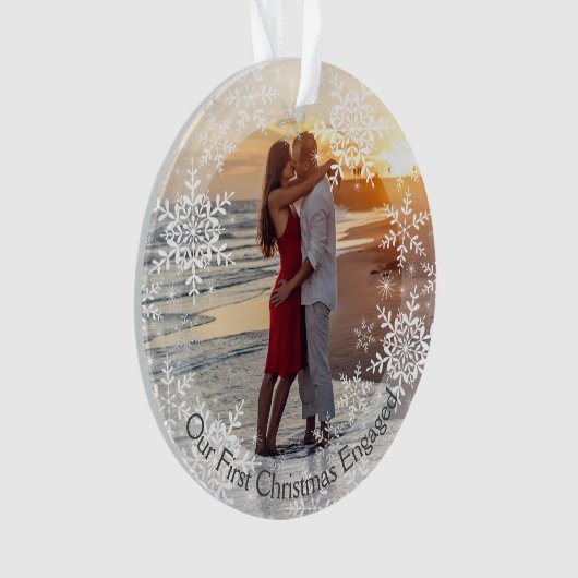 Onze eerste kerst met Snowflakes kerst Ornament (voorkant)