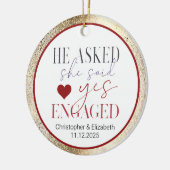 Onze eerste kerst met verloofde keramisch ornament (Links)