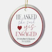 Onze eerste kerst met verloofde keramisch ornament (Links)