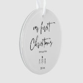 Onze eerste Kerst Minimal Verloving Fotogeschenk Ornament (voorkant)