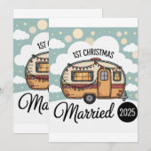 Onze Eerste Kerst Mis 2025 | Retro Camper Kaart (Voorkant / Achterkant)