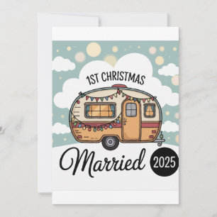 Onze Eerste Kerst Mis 2025 Retro Camper Kaart