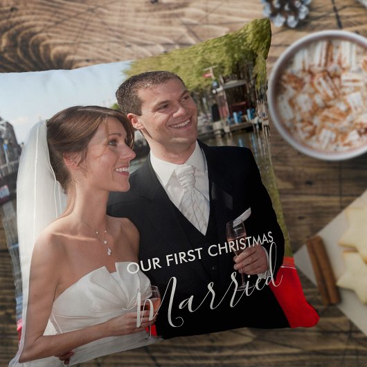 Onze Eerste Kerst Mis Custom 2 Foto Kussen