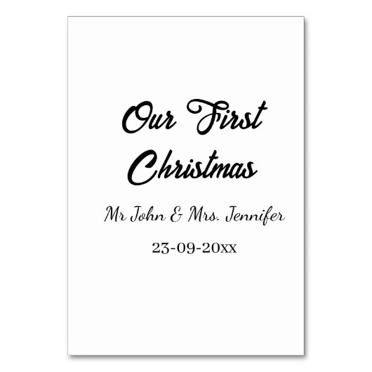 Onze eerste kerst Mis en Mevrouw koppel naam datum Kaart (Voorkant)