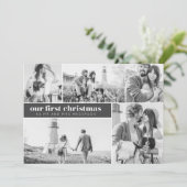 Onze Eerste Kerst Mis Foto Collage Kerst Aankondiging (Staand voorkant)