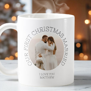 Onze Eerste Kerst Mis Huwelijk Jonggehuwd Koppel F Koffiemok
