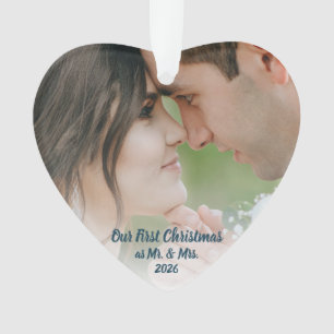 Onze Eerste Kerst Mis & Mevrouw Hart Foto Aandenke Ornament
