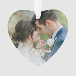 Onze Eerste Kerst Mis & Mevrouw Hart Foto Aandenke Ornament