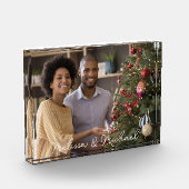 Onze Eerste Kerst Mis & Mevrouw Persoonlijke Naam Fotoblokken (Links)