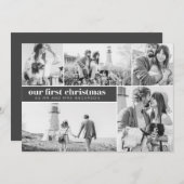 Onze Eerste Kerst Mis Moderne Fotocollage Kerstmis Aankondiging (Voorkant / Achterkant)