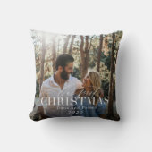 onze eerste kerst moderne script rode plaid foto kussen (Voorkant)