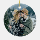 Onze eerste kerst Mr en Mrs Simple Trees Keramisch Ornament (Achterkant)