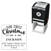 Onze eerste kerst MR & MR retouradres LGBTQ Zelfinktende Stempel (In situ)