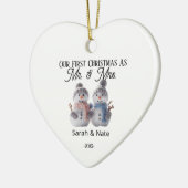 Onze eerste kerst Mr & Mrs Holiday Keramisch Ornament (Links)
