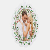 Onze eerste kerst Mr & Mrs Red Ornament Kaart (Rechts)