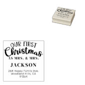 Onze eerste kerst MRS & MRS retour adres LGBTQ Rubberstempel (Gestempeld)