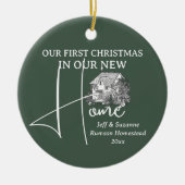 Onze eerste kerst nieuwe huisje FOTO Keramisch Ornament (Voorkant)