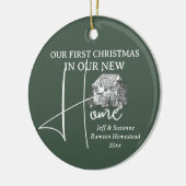 Onze eerste kerst nieuwe huisje FOTO Keramisch Ornament (Links)