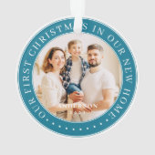 Onze eerste kerst nieuwe, moderne, eenvoudige foto ornament (achterkant)