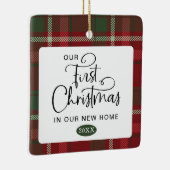 Onze eerste kerst nieuwe thuis foto kerst keramisch ornament (Rechts)
