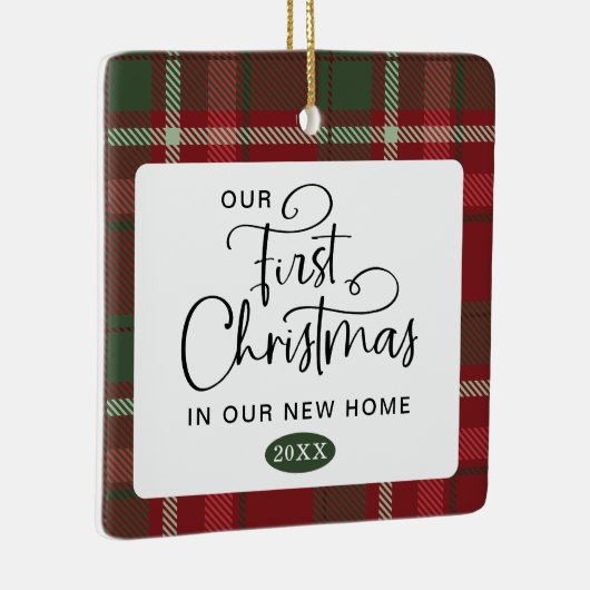 Onze eerste kerst nieuwe thuis foto kerst keramisch ornament (Rechts)