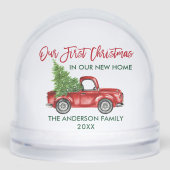Onze eerste kerst nieuwe thuis vrachtwagen foto te sneeuwbol (Voorkant)