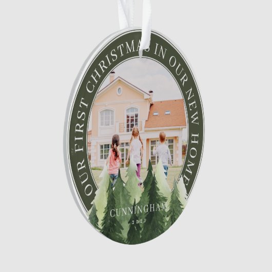 Onze eerste kerst nieuwe thuisfoto Keepomwille Ornament (voorkant)