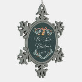 Onze Eerste Kerst Nieuwgetrouwd Aandenken Ornament (Links)