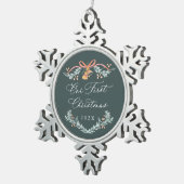 Onze Eerste Kerst Nieuwgetrouwd Aandenken Ornament (Rechts)