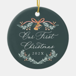 Onze Eerste Kerst Nieuwgetrouwd Foto Ornament