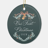 Onze Eerste Kerst Nieuwgetrouwd Foto Ornament (Links)