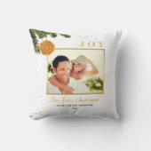 Onze Eerste Kerst Nieuwgetrouwd Modern Citrus Citr Kussen (Voorkant)