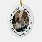 Onze eerste kerst op het nieuwe adres – foto keramisch ornament (Rechts)