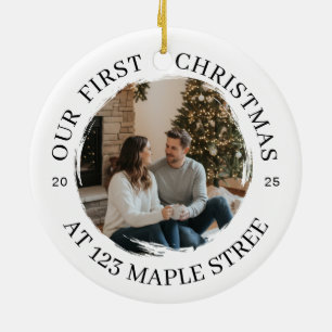 Onze eerste kerst op het nieuwe adres – foto keramisch ornament