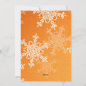 Onze Eerste Kerst Oranje Sneeuwvlokken Minimalisti Feestdagenkaart (Achterkant)