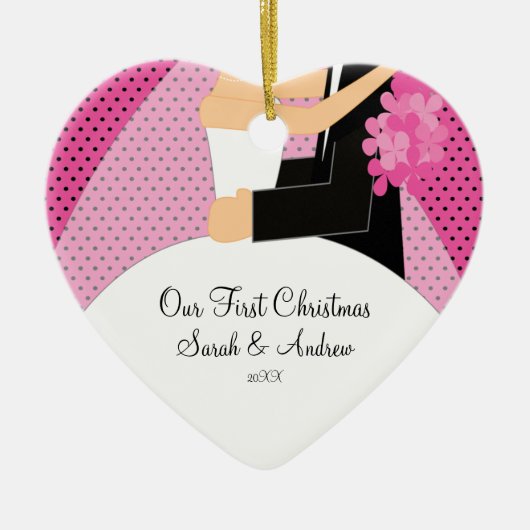 Onze eerste kerst Ornament bruid & bruidegom (Voorkant)