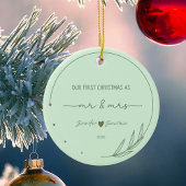 Onze eerste kerst Pas getrouwd foto naam datum Keramisch Ornament