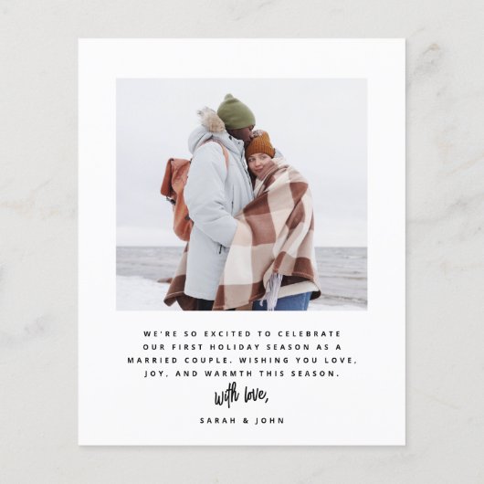 Onze eerste kerst Pas getrouwd foto vakantie budge (Achterkant)