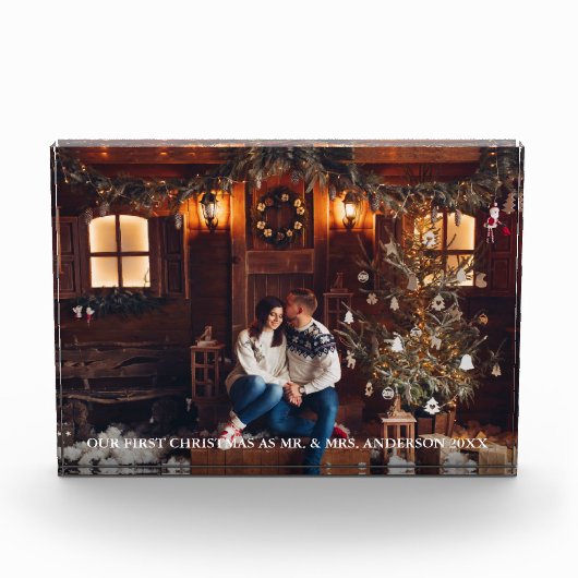 Onze eerste kerst Pas getrouwd paar Fotoblokken (Voorkant)