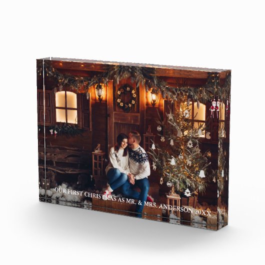 Onze eerste kerst Pas getrouwd paar Fotoblokken (Rechts)