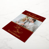 Onze eerste kerst Passen getrouwd Folie Feestdagenkaart (Gedraaid)