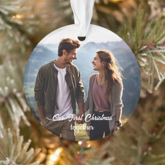 Onze eerste kerst samen 1 foto ornament (Boom)