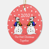 Onze eerste kerst samen 2010 (GLBT-vrouwen) Keramisch Ornament (Links)