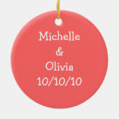 Onze eerste kerst samen 2010 (GLBT-vrouwen) Keramisch Ornament (Achterkant)