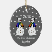 Onze eerste kerst samen 2010 (GLBT-vrouwen) Keramisch Ornament (Rechts)