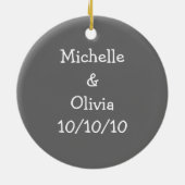 Onze eerste kerst samen 2010 (GLBT-vrouwen) Keramisch Ornament (Achterkant)