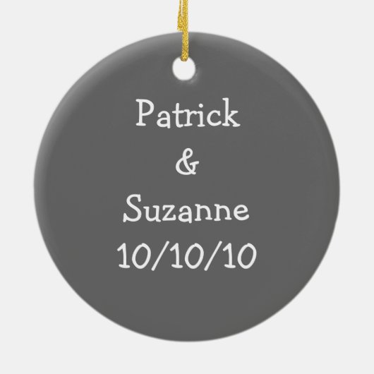 Onze eerste kerst samen 2010 (pinguïns) keramisch ornament (Achterkant)