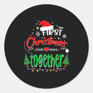 Onze eerste kerst samen 2021 1e kerst ronde sticker