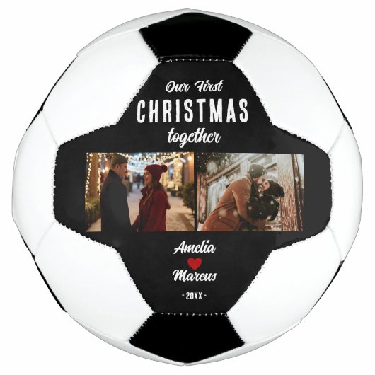 Onze eerste kerst samen 2 foto's voetbal (Voorkant)