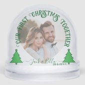 Onze eerste kerst samen - 4 foto gepersonaliseerd sneeuwbol (Voorkant)